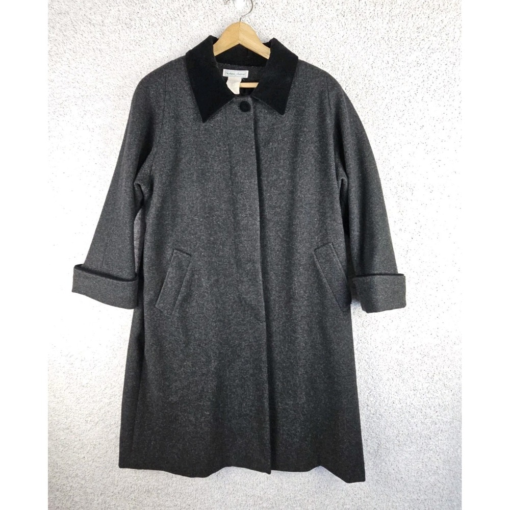 Vintage 90s Stephanie Andrews 100% Wool Coat Women's 18 W Button Up‎ Made USA